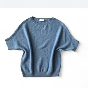 R Label 100% Wool Short Sleeve Sweater – Sky Blue – Size S/M